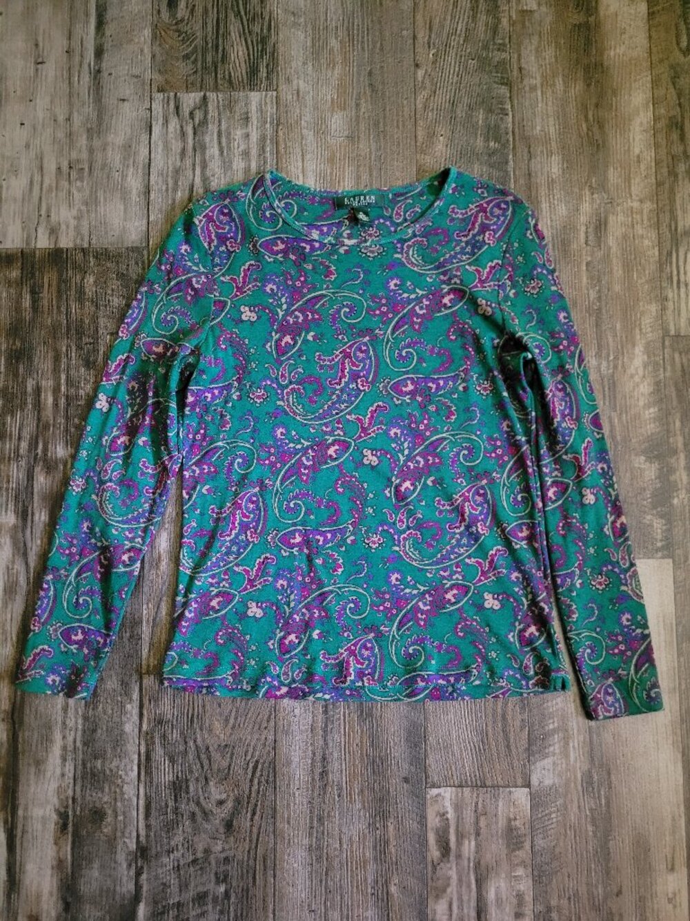 Lauren Ralph Lauren Paisley Long Sleeve Top